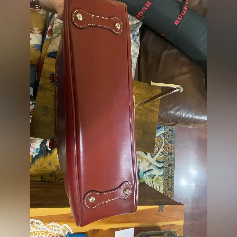 McKlein Briefcase laptop Computer Burgundy Leather Bag unisex